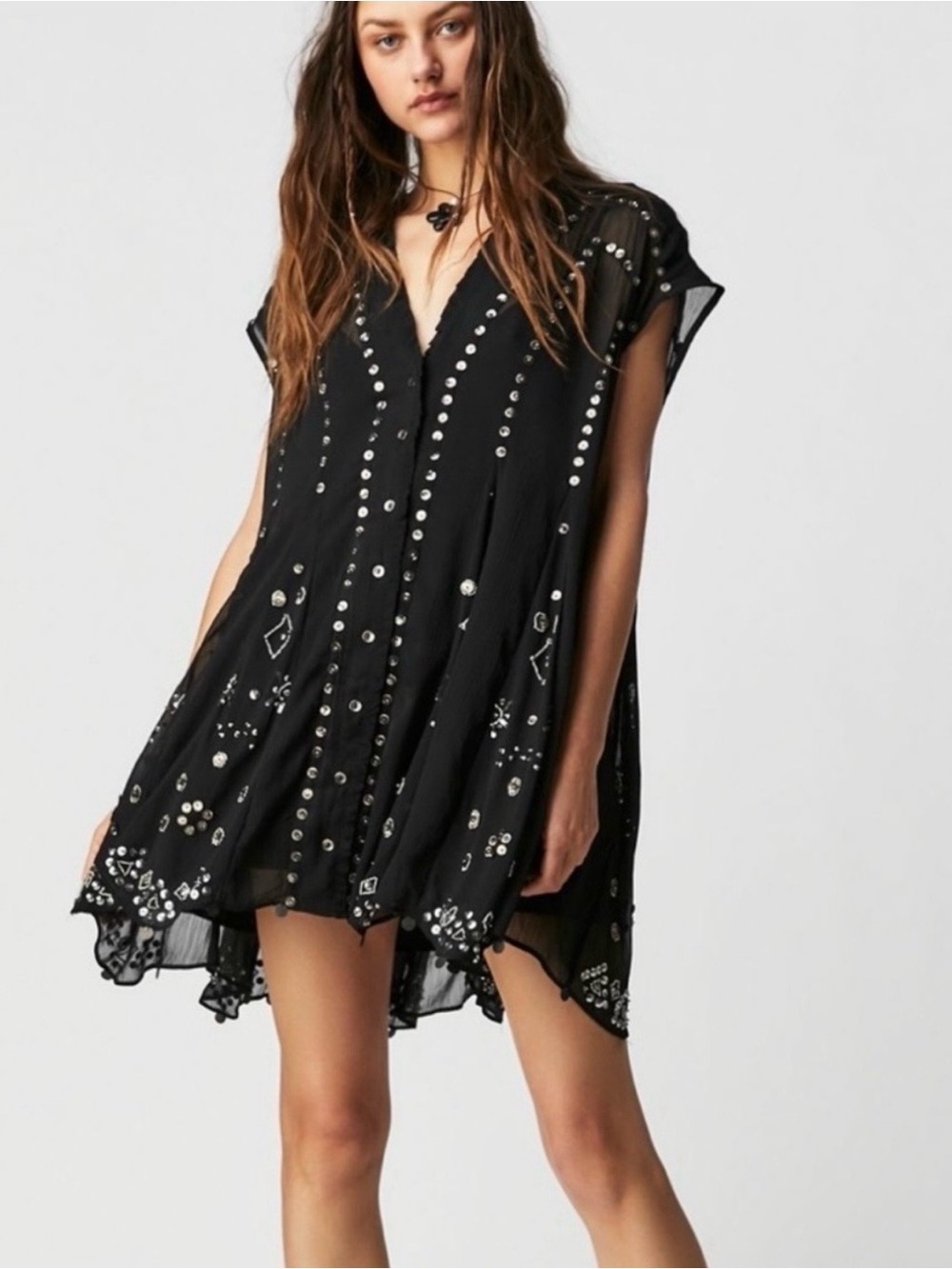 Free People Black mini dress